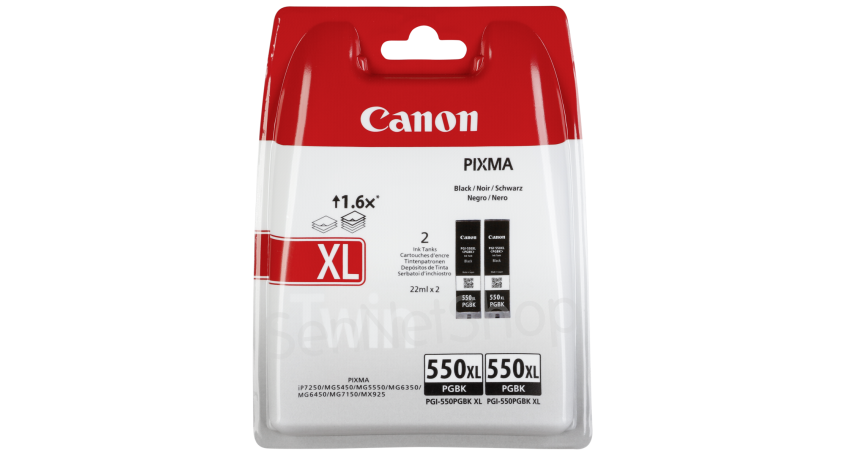 Canon 550 XL zwart 2-pack