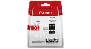 Canon 550 XL zwart 2-pack