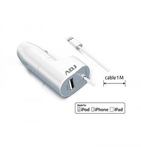 Mcally Car Charger ADJ AI001 - Lighter socket - 1xUSB 2.4A + Lightn