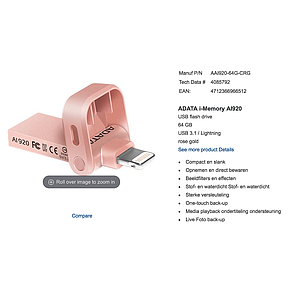 USB stick Lightning 64GB Rose Gold