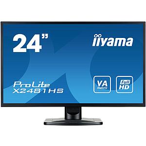 IIYAMA LED LCD 24" Wide 1920x1080 VA Panel 6MS DVI,VGA,HDMI