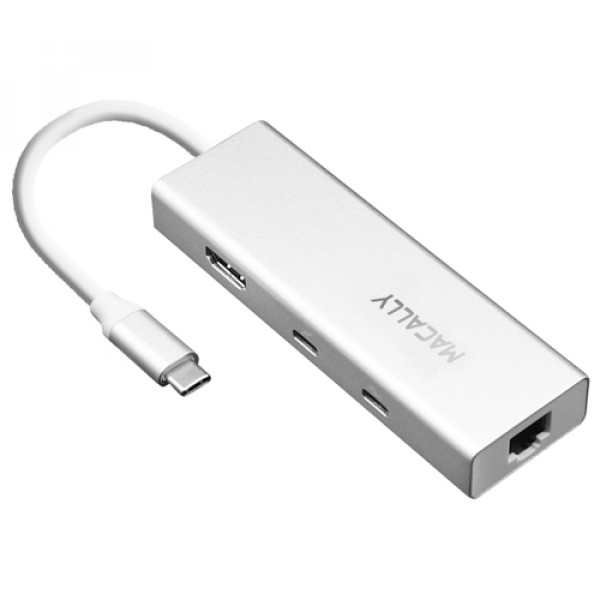 Macally UCDOCK - Aluminium USB-C multiport hub - Silver