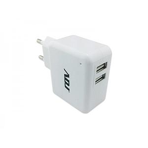 Charger with 2 USB-ports - White