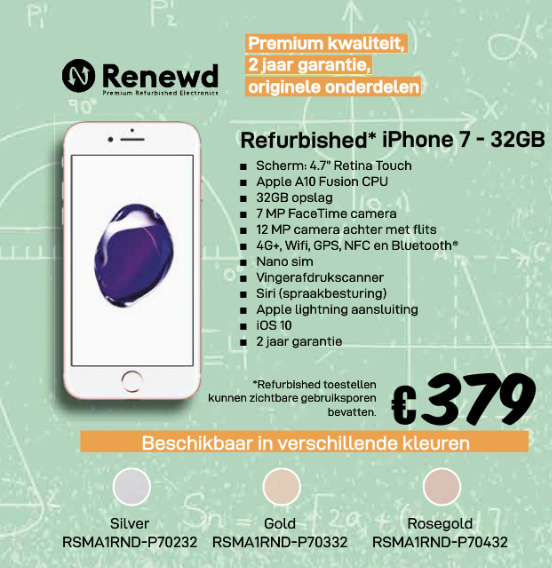 Renewd iPhone 7 32GB 4G Silver - Refurbished