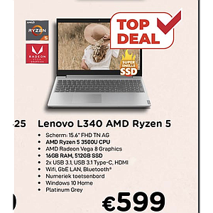 Lenovo Ideapad 15.6"FHD AG Ryzen5-3500U 16GB 512SSD Grey W10